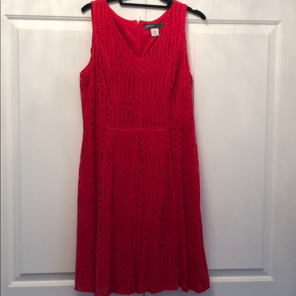 Donna Ricco Red Lace Dress Size 12